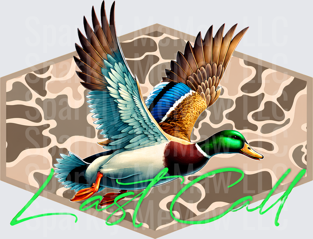 Mallard Duck Last Call Camo UV DTF Decal