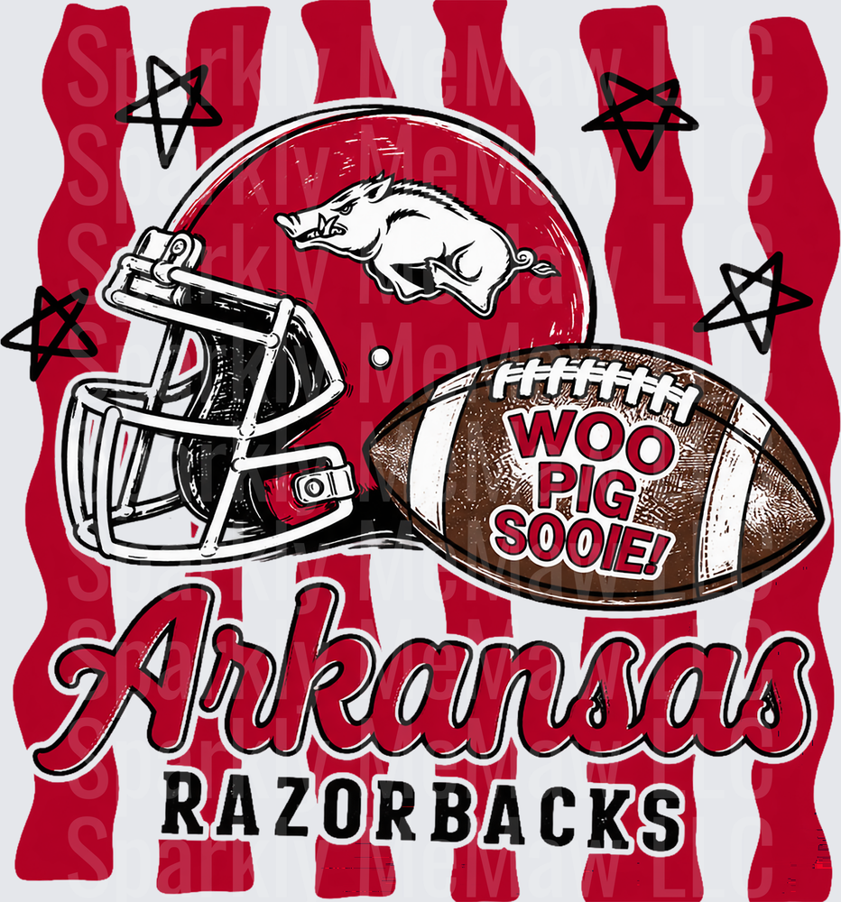 Arkansas Razorbacks Woo Pig Sooie UV DTF Decal