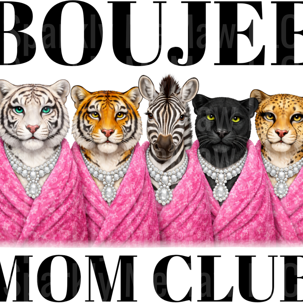 Boujee mom club small font uv dtf decal