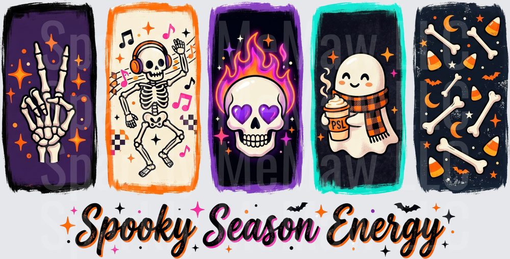 Spooky Season Energy Halloween is a UV DTF 16 OZ Wrap