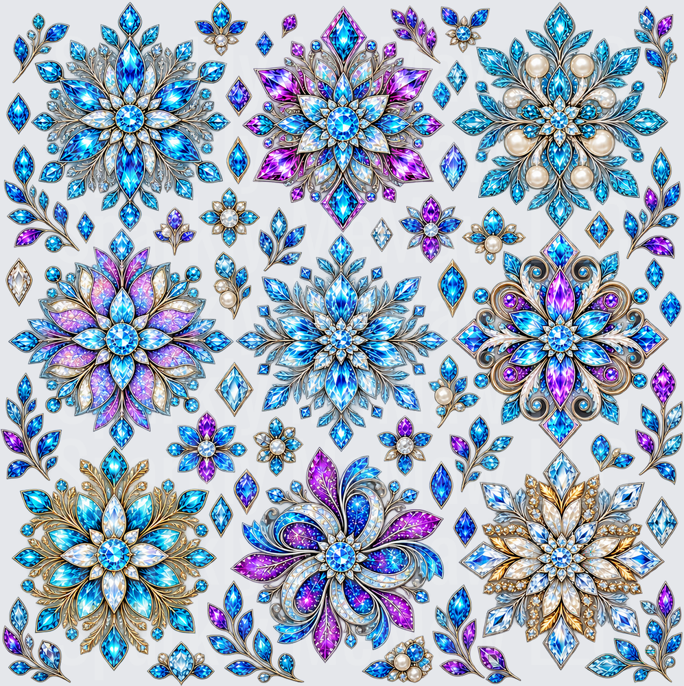 Jewel Floral Mandala this is a 10x10 Cut and stick uv Sheet