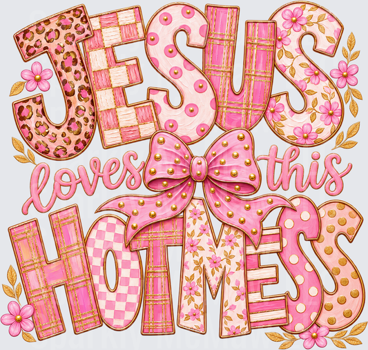 Jesus Loves This Hotmess UV DTF Decal