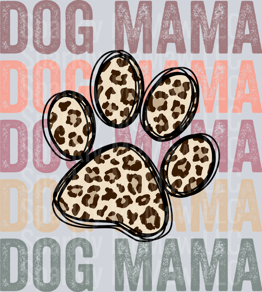 Dog mama Stacked Burgandy UV DTF Decal