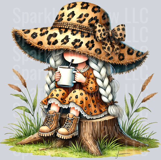 17 Leopard Print Gnome Girls Clipart Decal