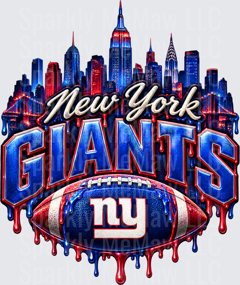 New York Giants Skyline Drip UV DTF Decal