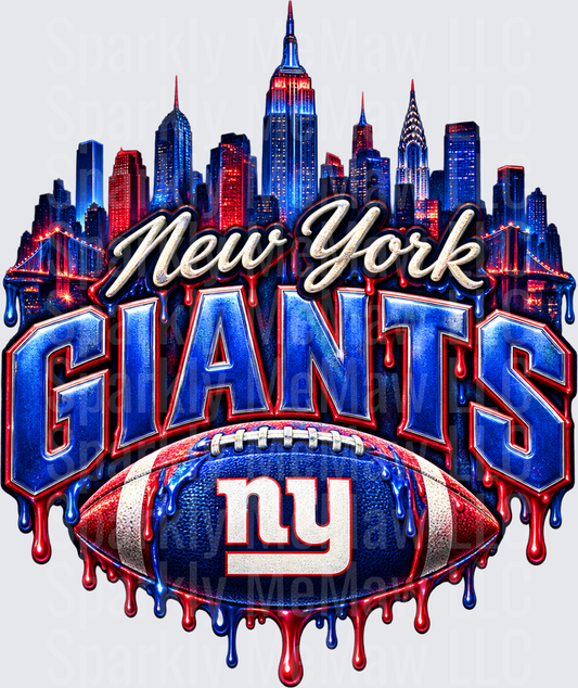 New York Giants Skyline Drip UV DTF Decal