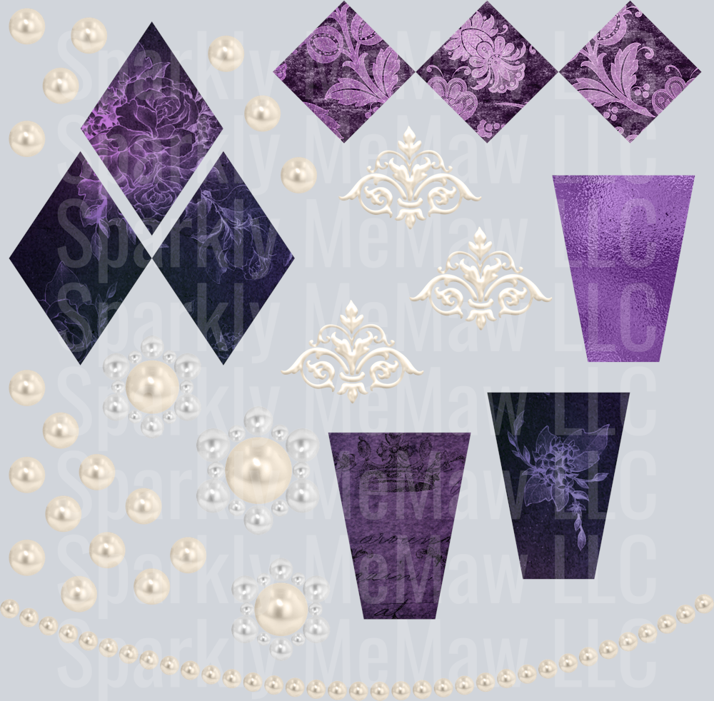 Purple pearls multi media 10x10