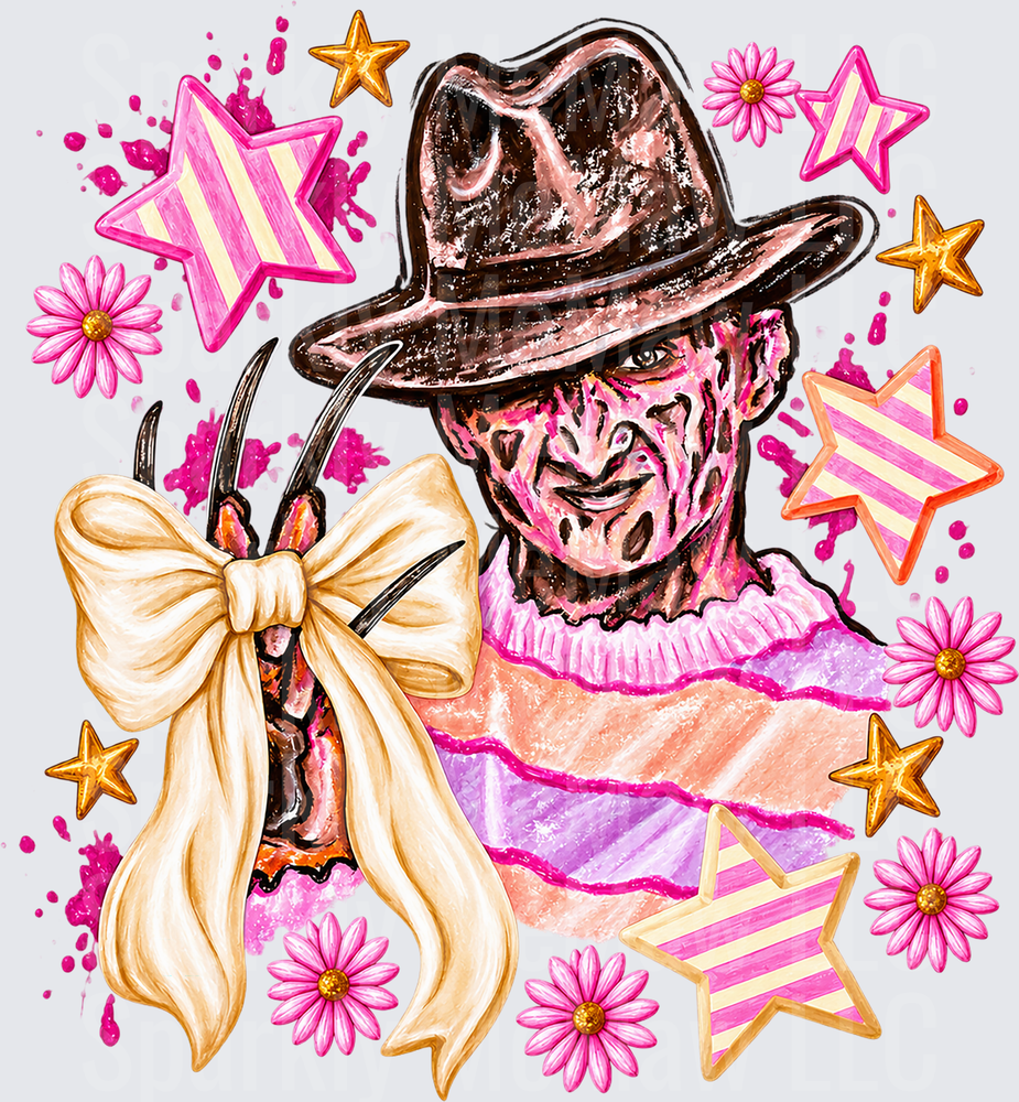 Freddy Krueger Coquette Bow UV DTF Decal