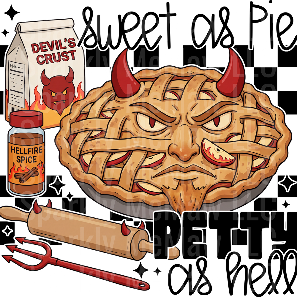 sweet as pie petty as hell DTF Transfer (Fabrics)