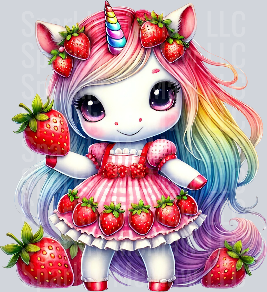 kawaii unicorn 4 Clip Art UV DTF Decal