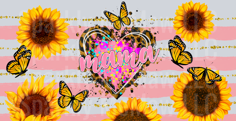 Mama Sunflower 16 oz UV DTF Wrap