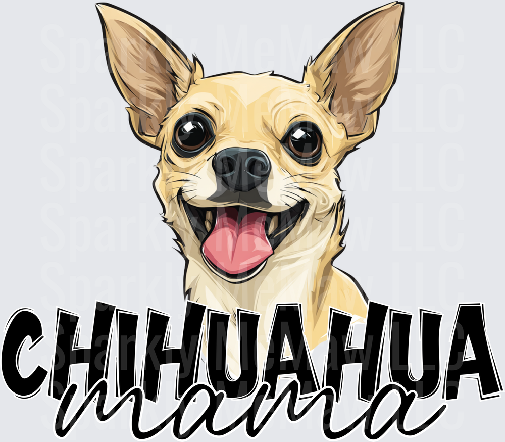 Chihuahua Mama Happy Tan Dog Face UV DTF Decal
