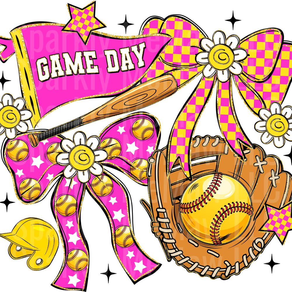 Game Day Softball Coquette UV DTF DECAL