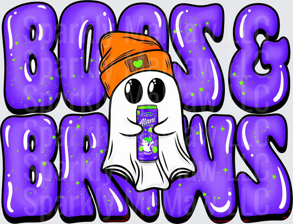 Boos and Brews Ghost Halloween UV DTF Decal
