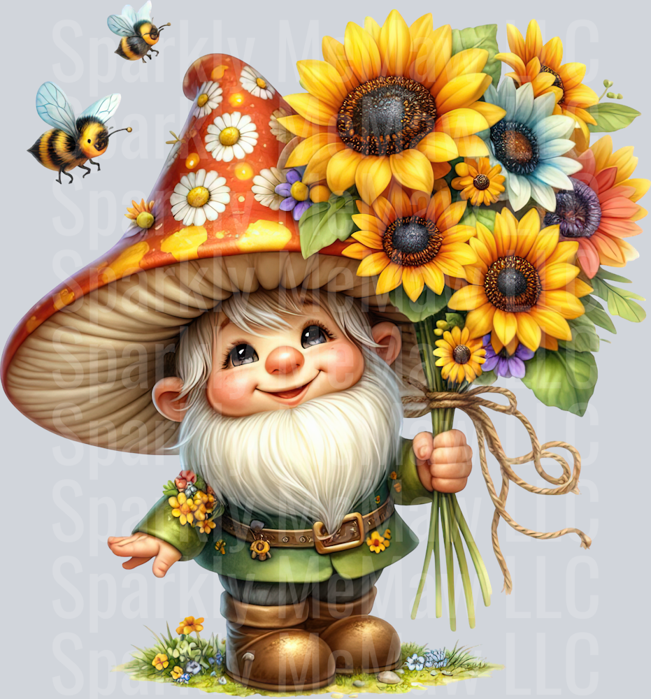 77 Bee Gnome UV DTF Clip Art Decal