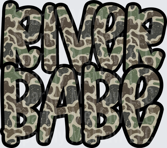 Camp Papa Camouflage Text UV DTF Decal