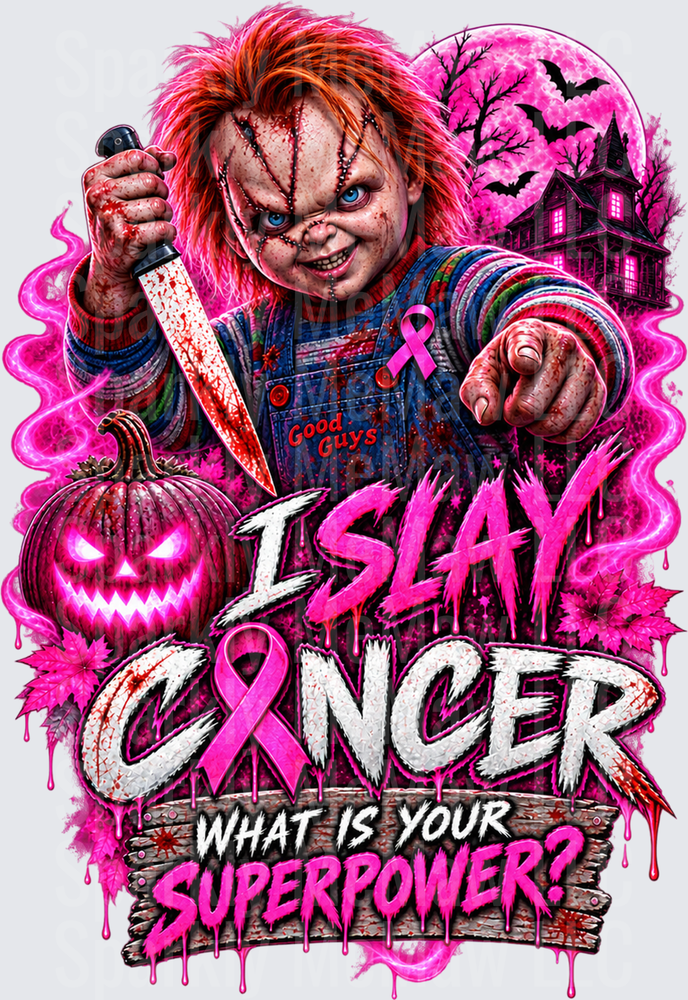 Chucky I Slay Cancer UV DTF Decal