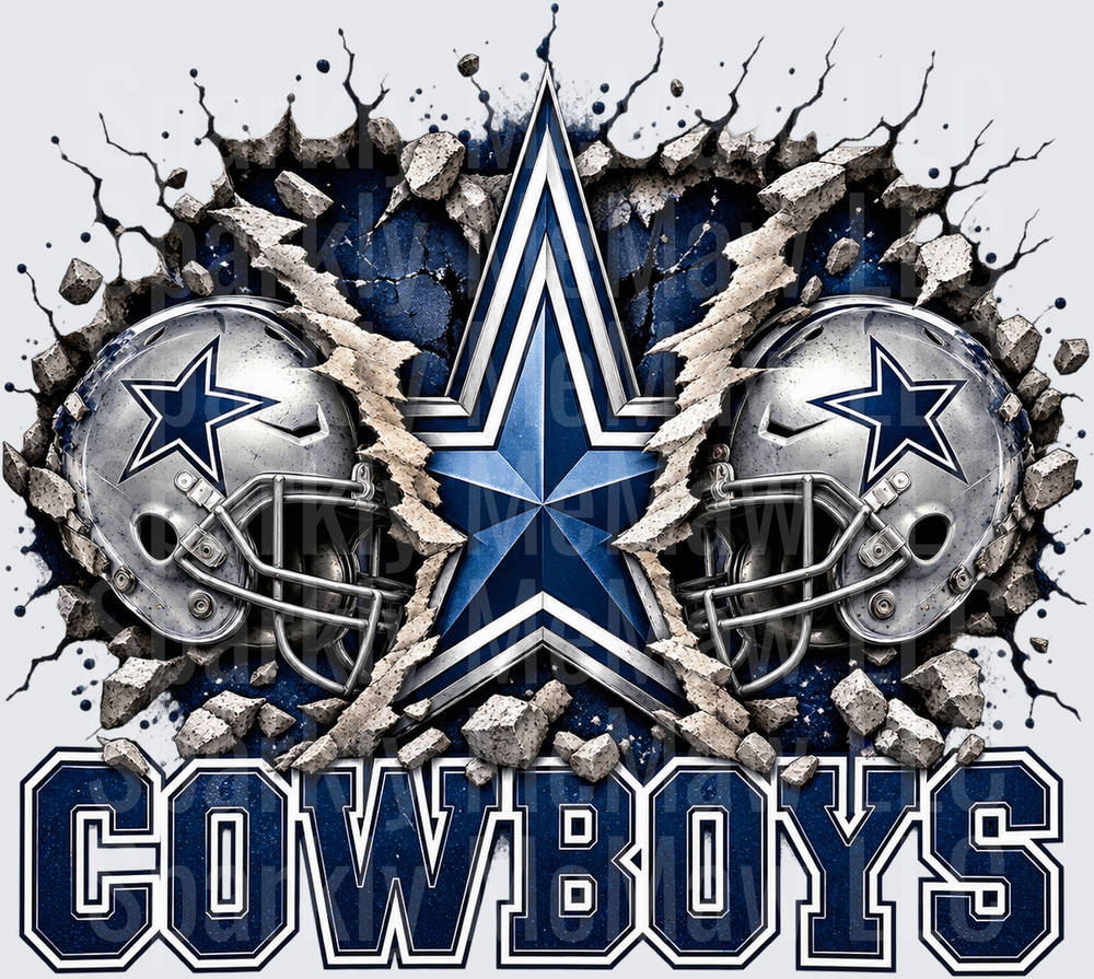 Dallas Cowboys Helmets Star Explosion is a UV DTF Decal