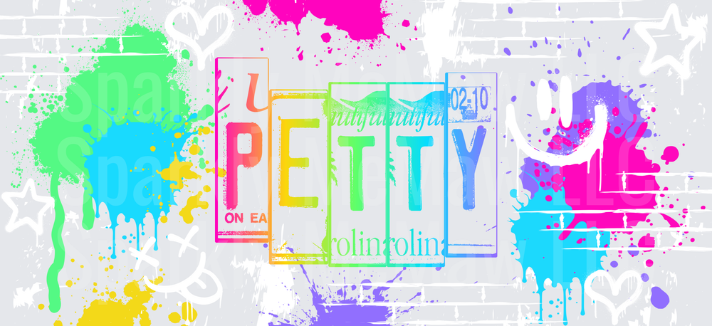 Petty License Plate Neon Splatter UV DTF 16 OZ Wrap