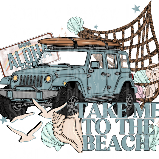 Take me to the beach UV DTF Decal