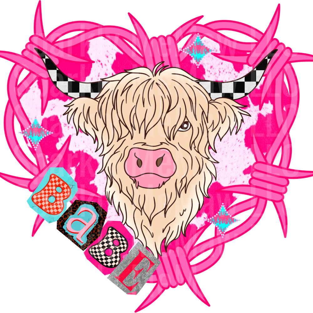 Cow Babe Blonde uv dtf decal