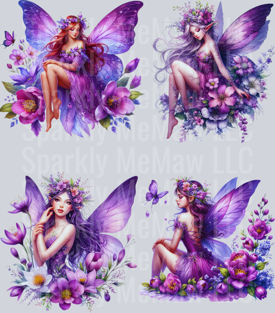 Purple Fairy.UV DTF Element Sheet