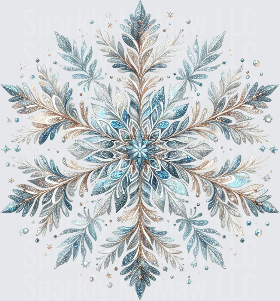 Glitter Snowflake Mandala UV DTF Decal