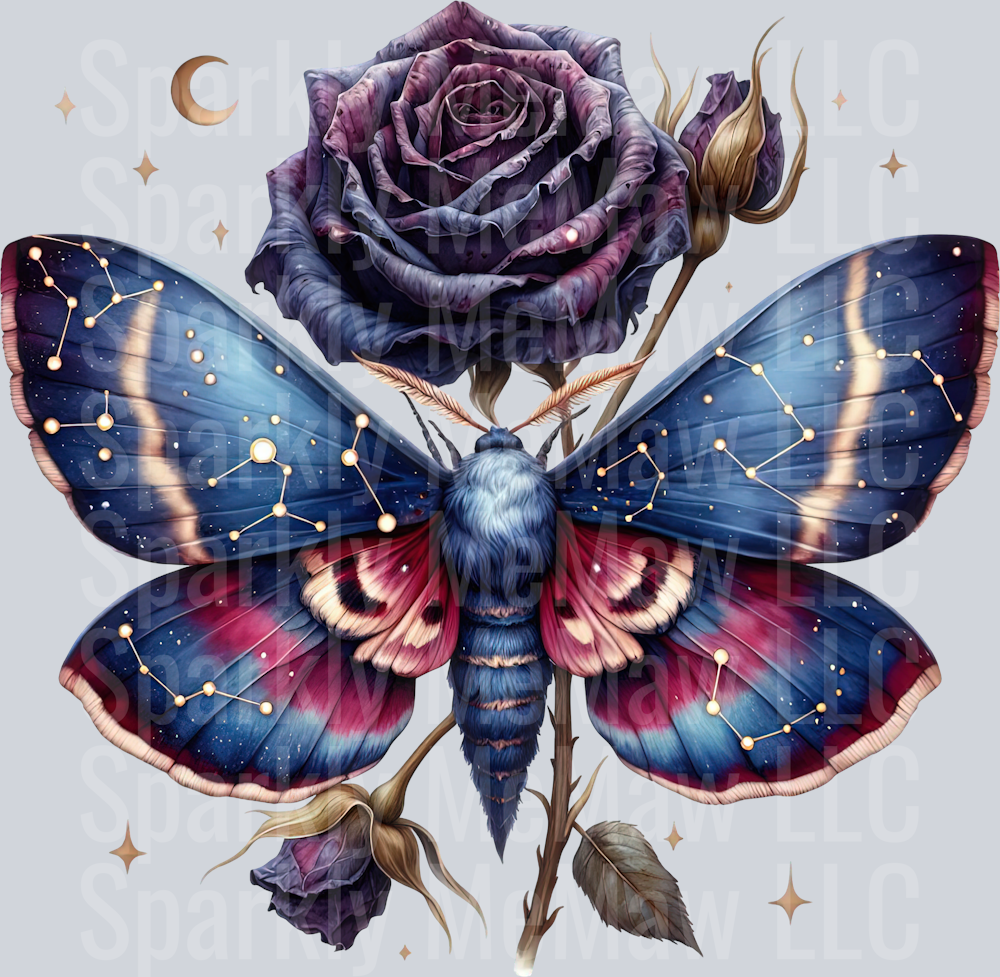 1 Nocturne Moth ClipArt Decal