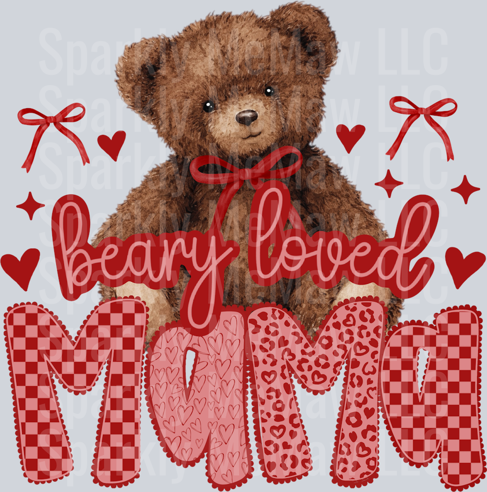 Beary loved mama  UV DTF Decal