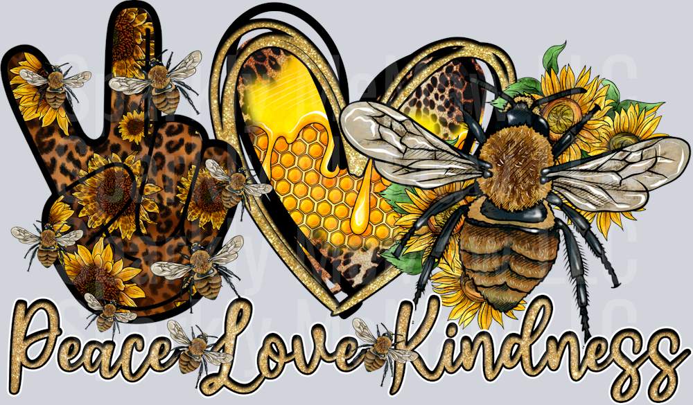 Peace Love Kindness UV DTF Decal