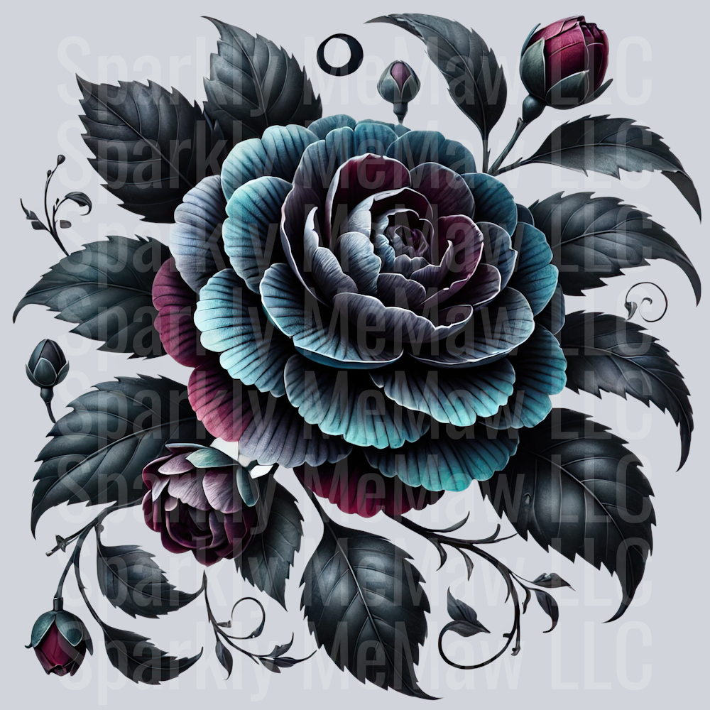 22 Gothic Flowers Clip Art UV DTF Decal