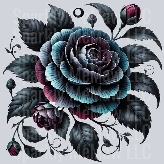 22 Gothic Flowers Clip Art UV DTF Decal