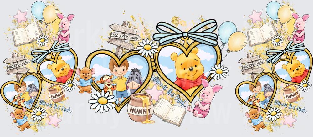 Winnie the Pooh 100 Aker Wood Friends is a UV DTF 16 OZ Wrap