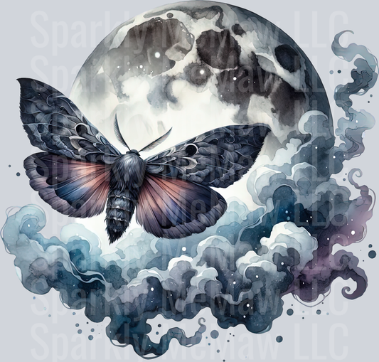 40 Nocturne Moth ClipArt Decal
