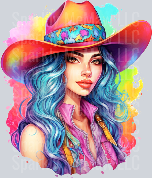 CowGirl UV DTF Clip Art Decal 3