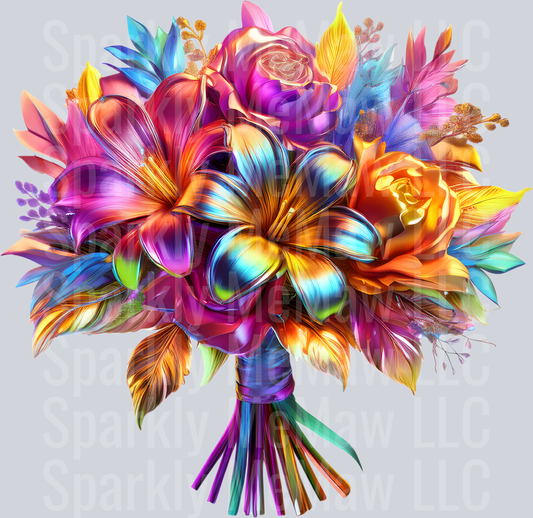 jewel tone floral clipart (65) UV DTF Decal