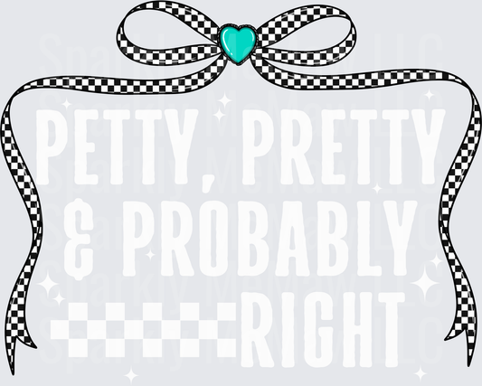 Checkered Ribbon Bow Frame with Turquoise Heart Center