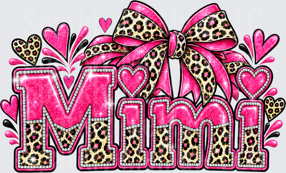 Mimi Leopard Bow Glitter UV DTF Decal