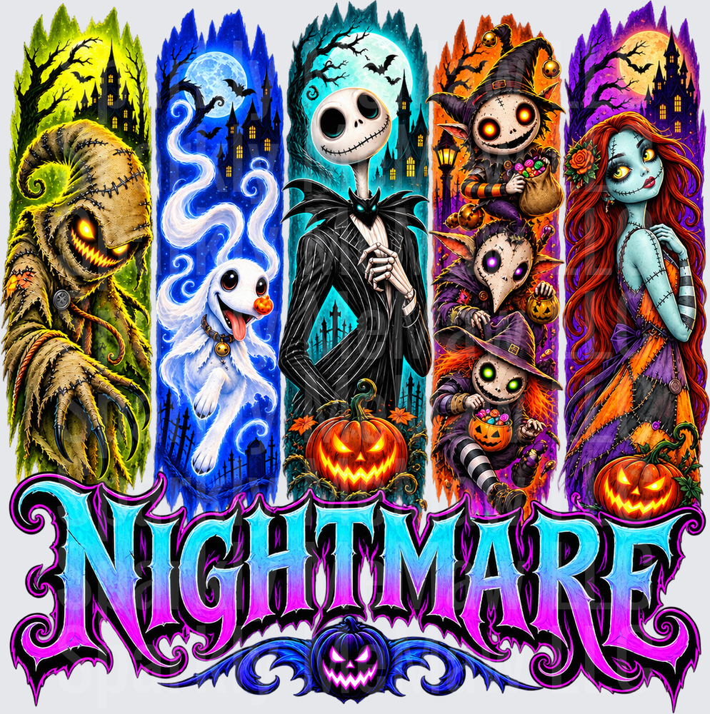 Nightmare Before Christmas Characters UV DTF Decal