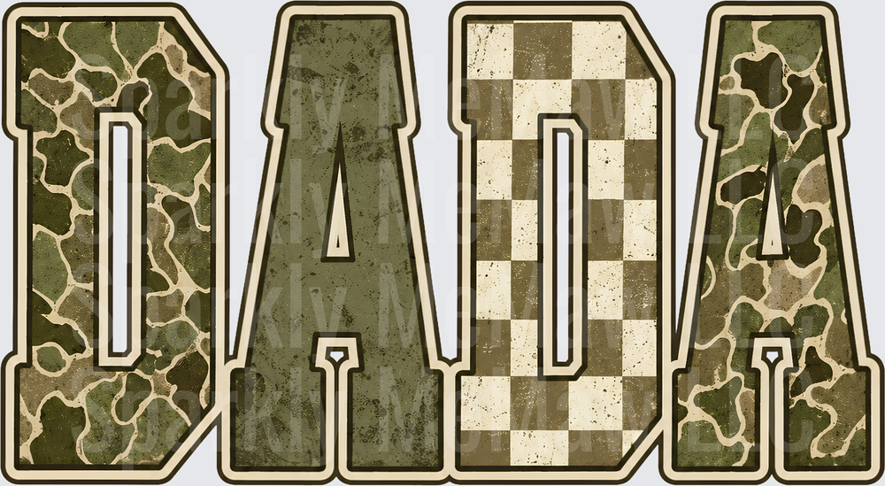 Mixed Camo Checkered DADA UV DTF Decal