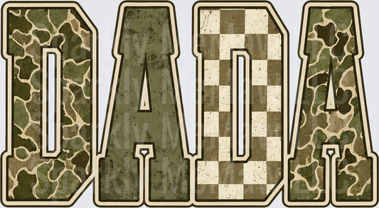 Mixed Camo Checkered DADA UV DTF Decal