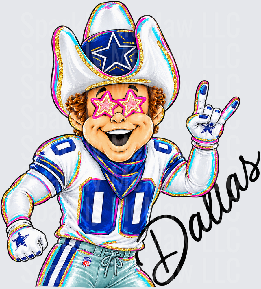 Dallas Cowboys Rowdy Mascot UV DTF Decal