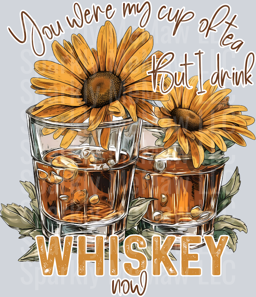 Whiskey Sunflowers UV DTF Decal