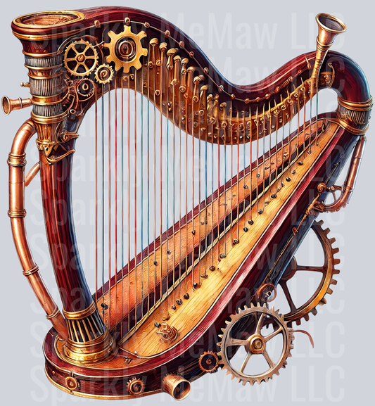 Musical Steampunk UV DTF Clip art Decal 34