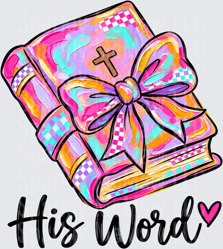 Colorful Bible Bow His Word UV DTF Decal