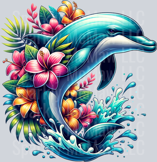 dolphin 17 Clip Art UV DTF Decal