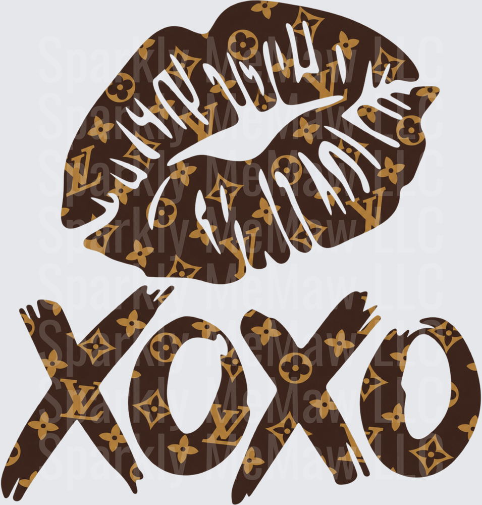Luxury Monogram Lips XOXO DTF Transfer for Fabrics