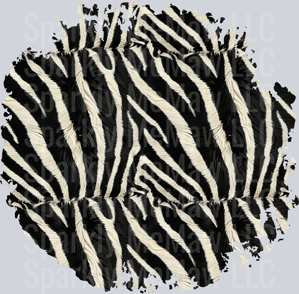 Distressed Zebra Print Pattern with Grunge Edges UV DTF Decal