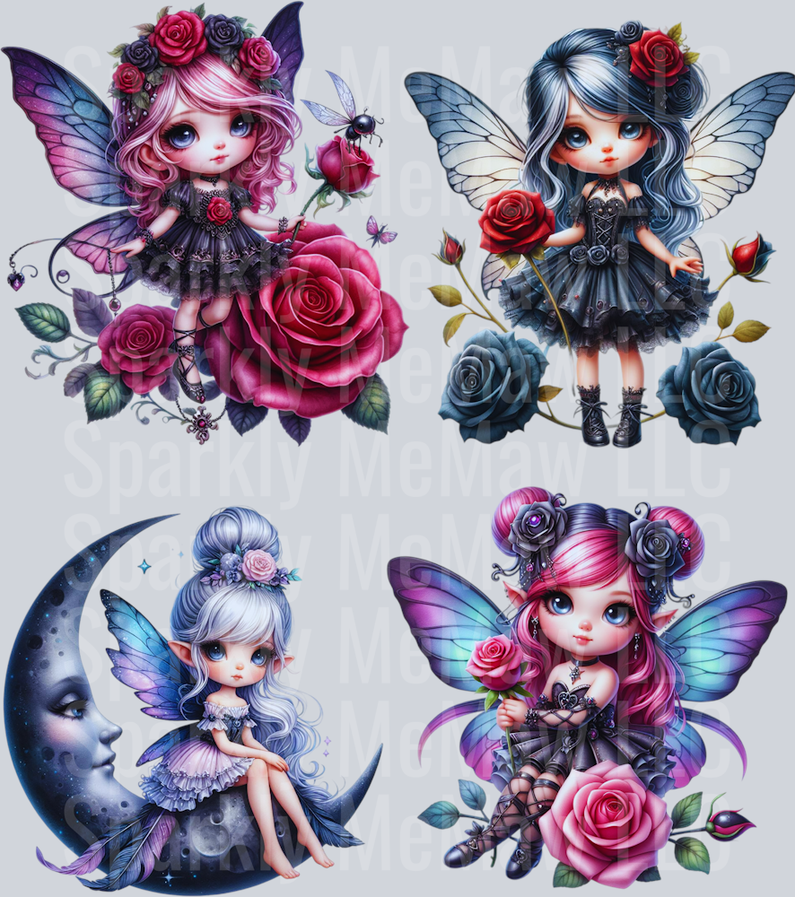 Gothic Fairies UV DTF Decal Sheet