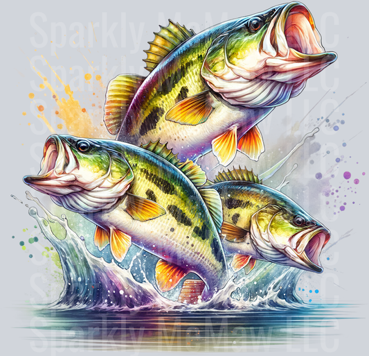 bass fish 6 Clip Art UV DTF Decal